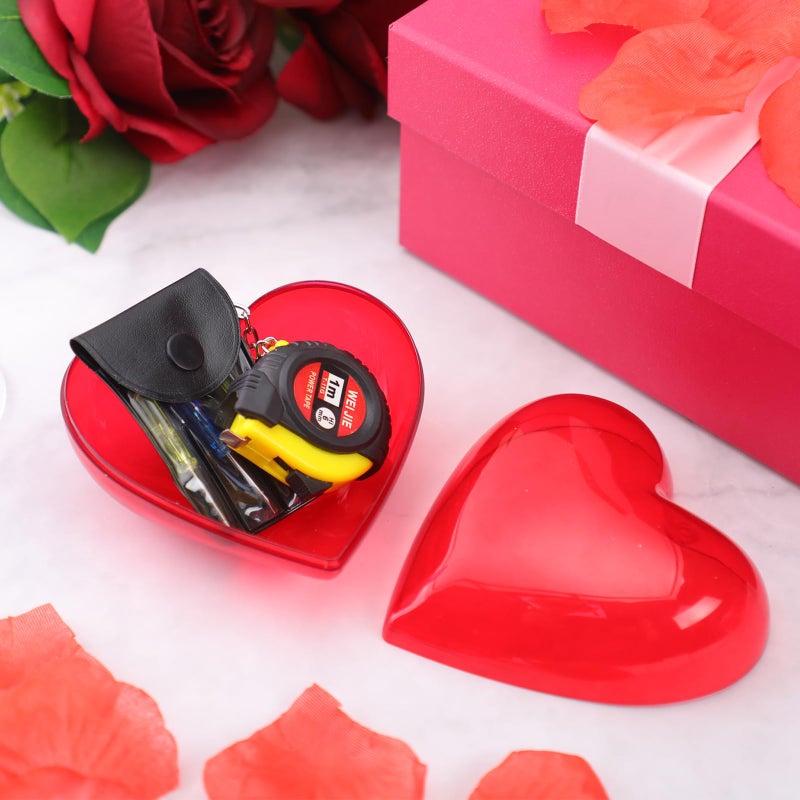 Kingdder 36Pcs Valentine Gift Set for Men Mini Tape Screwdriver Keychain Heart Shaped Box Set Boyfriend Husband Adult Gifts Bulk Valentine Tape Screwdriver Keychain for Men Wedding Anniversary - Image 3