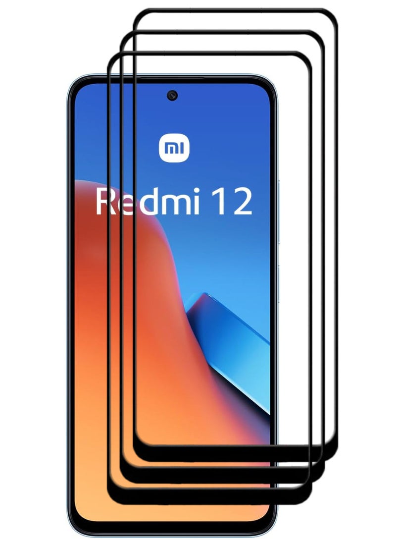 ACLIX 3 Pieces Antistatic ESD Dustproof Premium Quality High Definition Tempered Glass Screen Protector Designed For Xiaomi Redmi 12 - Image 1