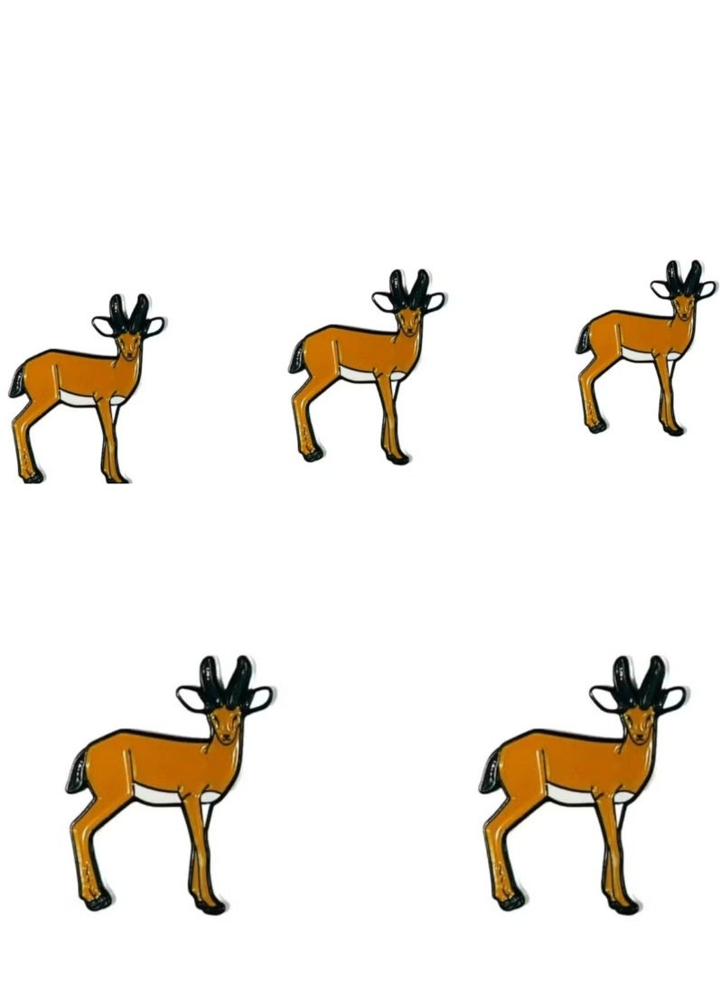 Generic 5-Pieces Gazelle Orange Enamel Pin/Sticker – Minimalist Animal Design for Accessories, Gifts, or Collectibles for Bags, Jackets, and Mobile, I pad, Backpacks & Laptops  - Image 1