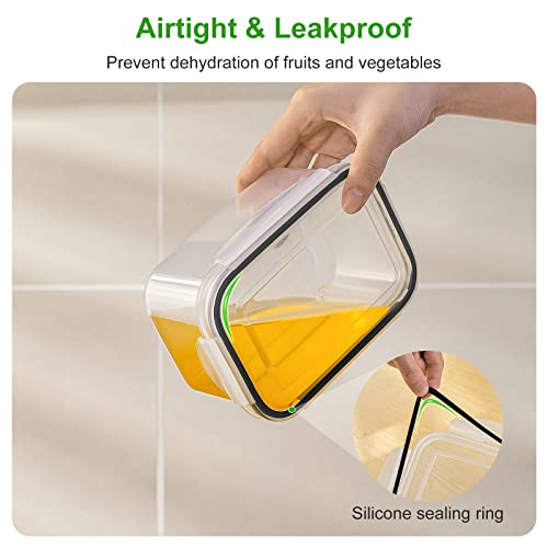 Freshmage 5 PCS Large Fruit Containers for Fridge - Leakproof Food Storage Containers with Removable Colander - Dishwasher & microwave safe Produce Containers Keep Fruits, Vegetables, Berry, Meat Fresh longer - Image 4