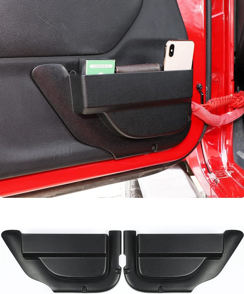 Savadicar DP4 Front Door Storage Pockets Without Cup Holder, Side Insert Box Organizer for 2011-2018 Jeep Wrangler JK JKU 2/4 Door, Interior Expansion Accessories, Patented Design, Black, 2 PCS - Image 1