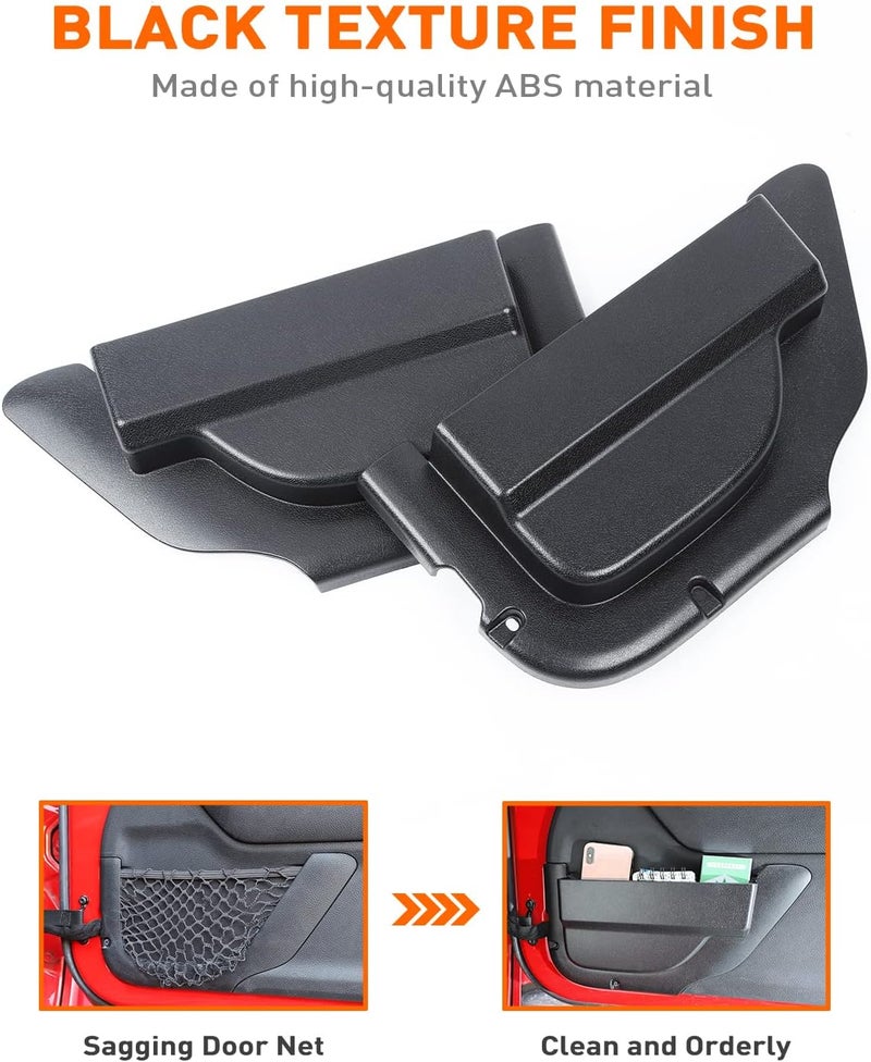Savadicar DP4 Front Door Storage Pockets Without Cup Holder, Side Insert Box Organizer for 2011-2018 Jeep Wrangler JK JKU 2/4 Door, Interior Expansion Accessories, Patented Design, Black, 2 PCS - Image 5