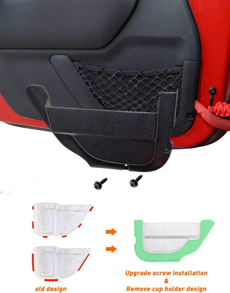 Savadicar DP4 Front Door Storage Pockets Without Cup Holder, Side Insert Box Organizer for 2011-2018 Jeep Wrangler JK JKU 2/4 Door, Interior Expansion Accessories, Patented Design, Black, 2 PCS - Image 2
