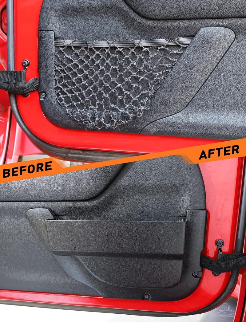 Savadicar DP4 Front Door Storage Pockets Without Cup Holder, Side Insert Box Organizer for 2011-2018 Jeep Wrangler JK JKU 2/4 Door, Interior Expansion Accessories, Patented Design, Black, 2 PCS - Image 4