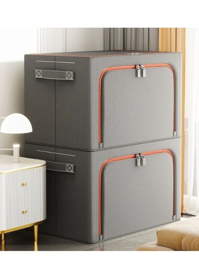 صندوق تخزين قابل للطي مع غطاء متعدد الاستخدام ملابس،صندوق السيارة،المنزل والمكتب، حاوية صيد خارجية، صندوق تخزين تخييم محمول متعدد الوظائف 100 لتر - Image 1