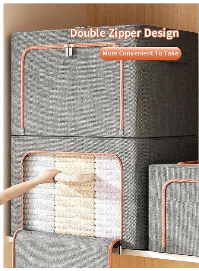 صندوق تخزين قابل للطي مع غطاء متعدد الاستخدام ملابس،صندوق السيارة،المنزل والمكتب، حاوية صيد خارجية، صندوق تخزين تخييم محمول متعدد الوظائف 100 لتر - Image 2