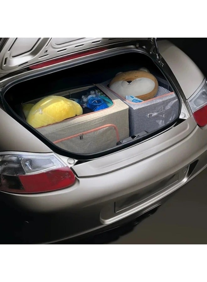 صندوق تخزين قابل للطي مع غطاء متعدد الاستخدام ملابس،صندوق السيارة،المنزل والمكتب، حاوية صيد خارجية، صندوق تخزين تخييم محمول متعدد الوظائف 100 لتر - Image 5