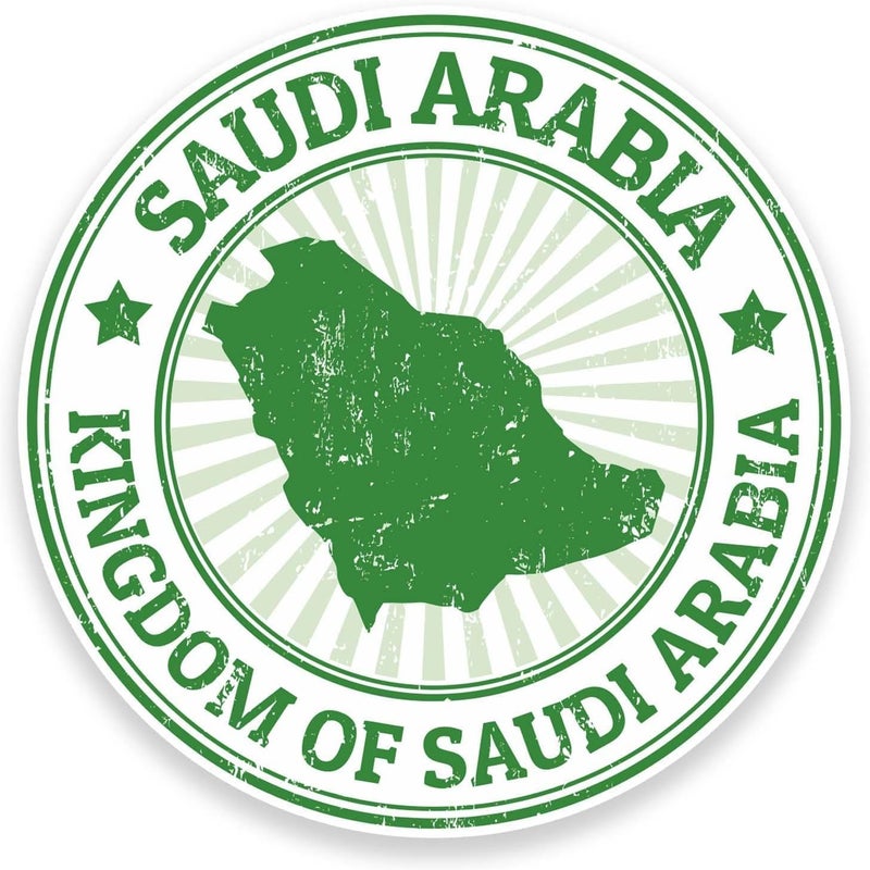 Today Idea Kingdom of Saudi Arabia Vinyl Sticker Set of 2 Decals (10W x 10H cm) for Laptops, Cars, Bikes, and Luggage - Image 1