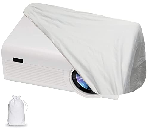 Skyour Projector Dust Cover Nylon Stretchy Outdoor Movie Video Projector Covers for Ceiling Mounted Universal Projectors Storage Bag Case Protective Covers 1PCSWhite - Image 1