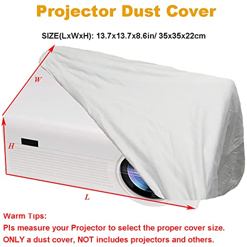 Skyour Projector Dust Cover Nylon Stretchy Outdoor Movie Video Projector Covers for Ceiling Mounted Universal Projectors Storage Bag Case Protective Covers 1PCSWhite - Image 3