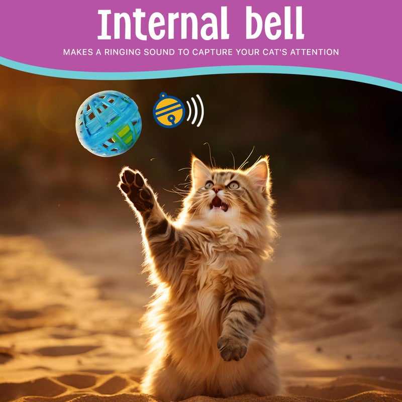 SPOT Lattice Balls Cat Toys - Durable, Fun Balls with Bells Perfect for Swatting and Batting, Colorful Toys to Entertain Indoor Cats and Kittens, - 1.5 inch, 4 pcs - Image 3