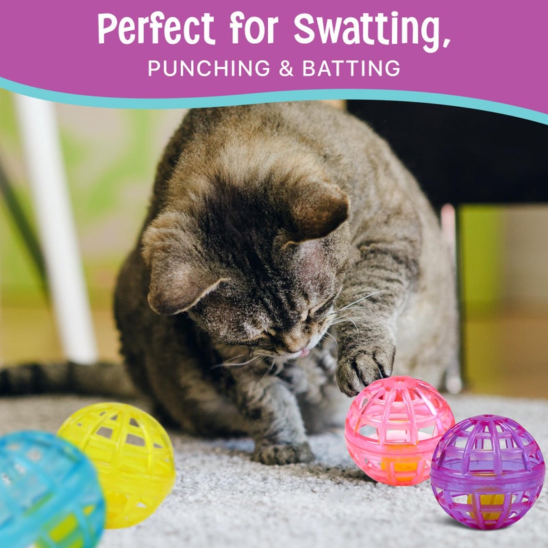SPOT Lattice Balls Cat Toys - Durable, Fun Balls with Bells Perfect for Swatting and Batting, Colorful Toys to Entertain Indoor Cats and Kittens, - 1.5 inch, 4 pcs - Image 4