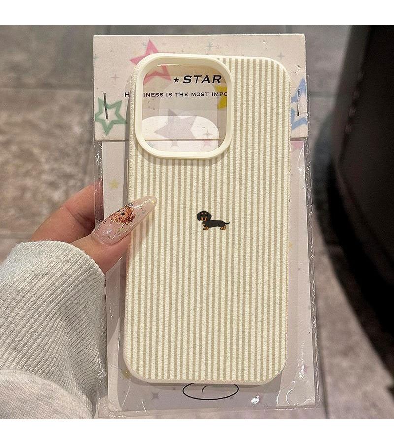 Cute Dachshund Pattern Phone Case For iPhone 15 Mixed Color Protective Cover - Image 1