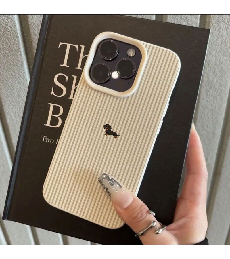 Cute Dachshund Pattern Phone Case For iPhone 15 Mixed Color Protective Cover - Image 3