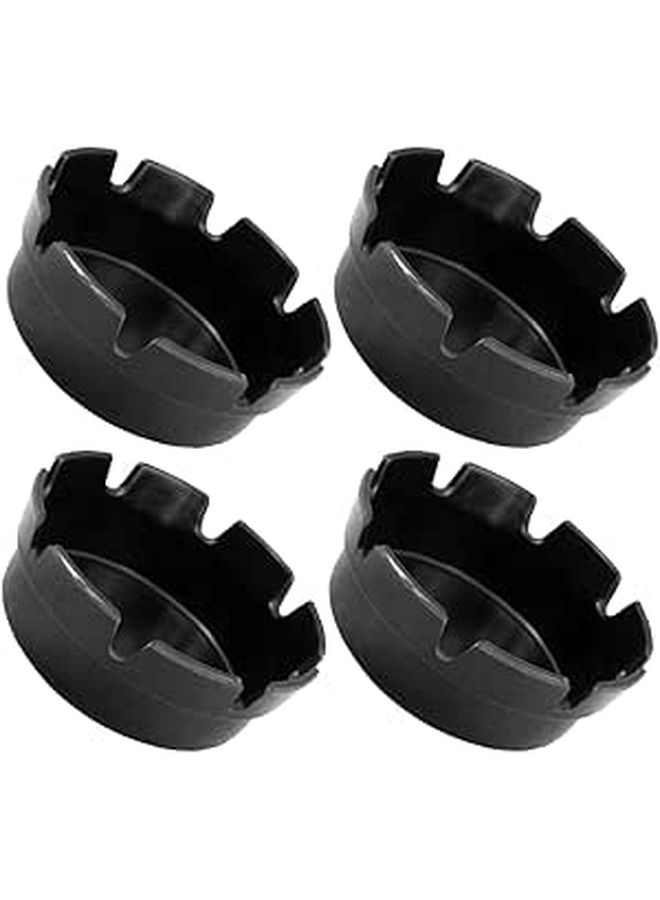 4 Pcs Black Plastic Ashtray Holder with 8 Slots Indoor Outdoor Smoke Catcher for Tabletop Patio Restaurant - Image 1