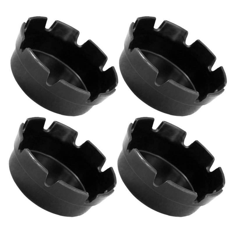 4 Pcs Black Plastic Ashtray Holder with 8 Slots Indoor Outdoor Smoke Catcher for Tabletop Patio Restaurant - Image 2