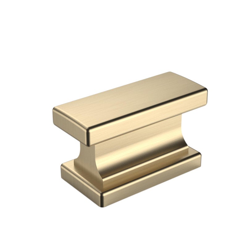 Amerdeco 10 Pack Gold Cabinet Knobs 1.46 Inch(37mm) Single Hole Cabinet Handles Rectangle Dresser Knobs Champagne Brass Drawer Knobs and Pulls for Bathroom Cabinets - Image 1