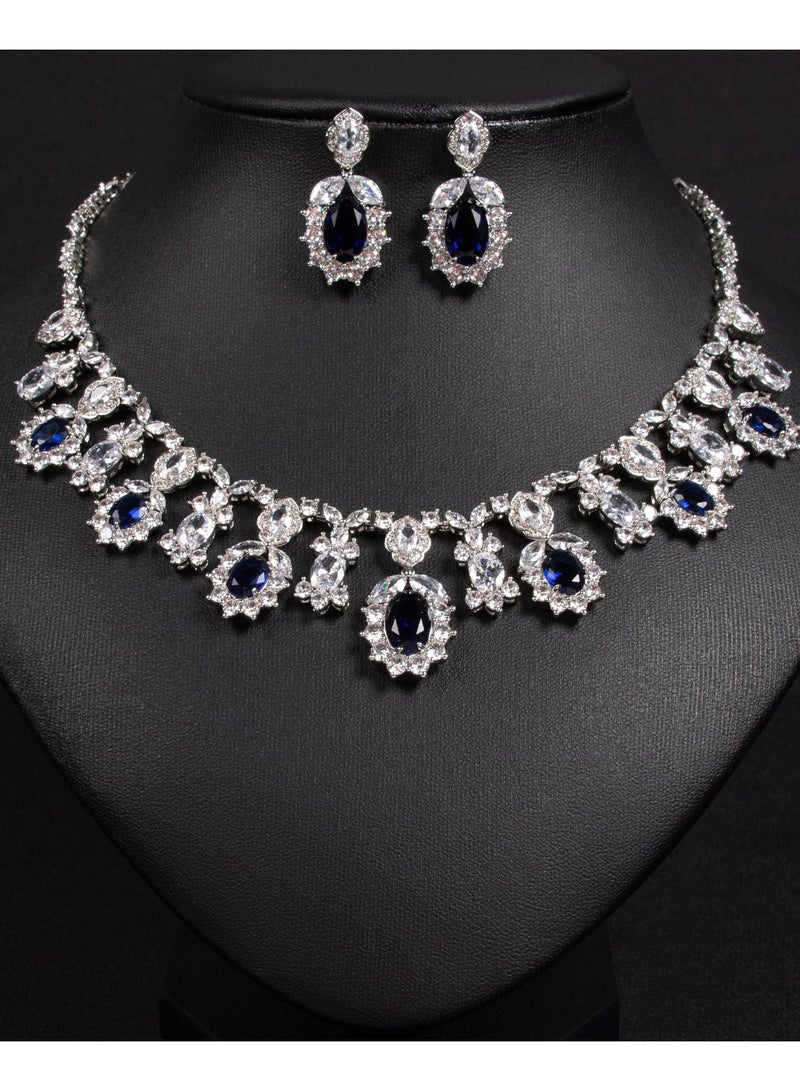 Mark Fairwhale Floral Zircon Necklace Earring Set  - Image 1
