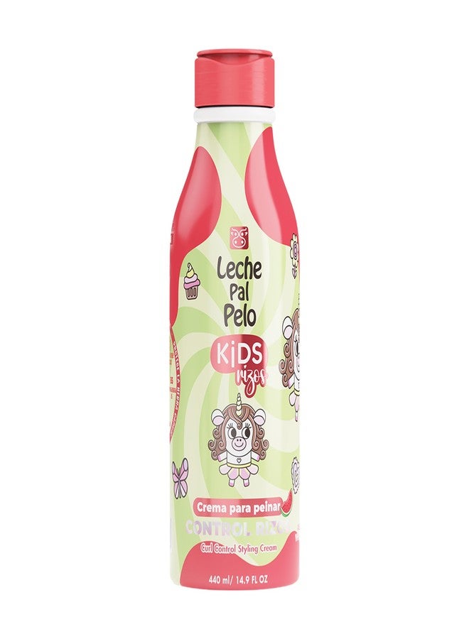 Leche Pal Pelo Kids Curly - Curl Control Styling Cream - Hair Cream with Coconut Oil, Jojoba Oil, Oat Milk, Shea Butter - Moisturizes Curls - 14.9 oz - Image 1