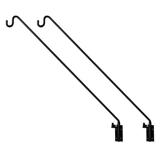 MIXXIDEA 2 Packs Heavy Duty Extended Reach Wall Mounted Deck Hook Wall Pole, Wall Bracket Direction and Length Adjustable Plant Bracket for Bird Feeders, Planters, Suet Baskets, Lanterns, Wind Chimes - Image 1