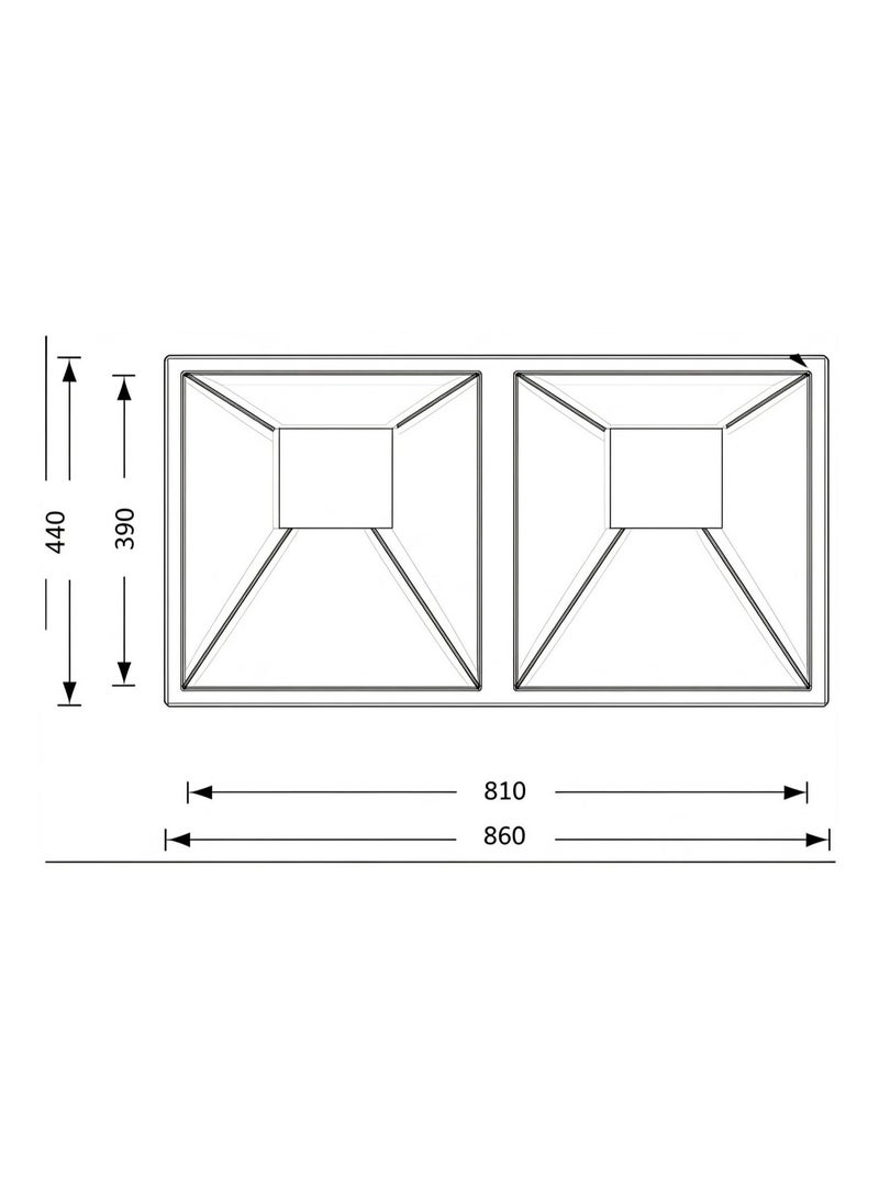 ELITE HMD8644BSQ Double Bowl Under-Mount Kitchen Sink – Matte Grey Stainless Steel Sink, 86cm - Image 3