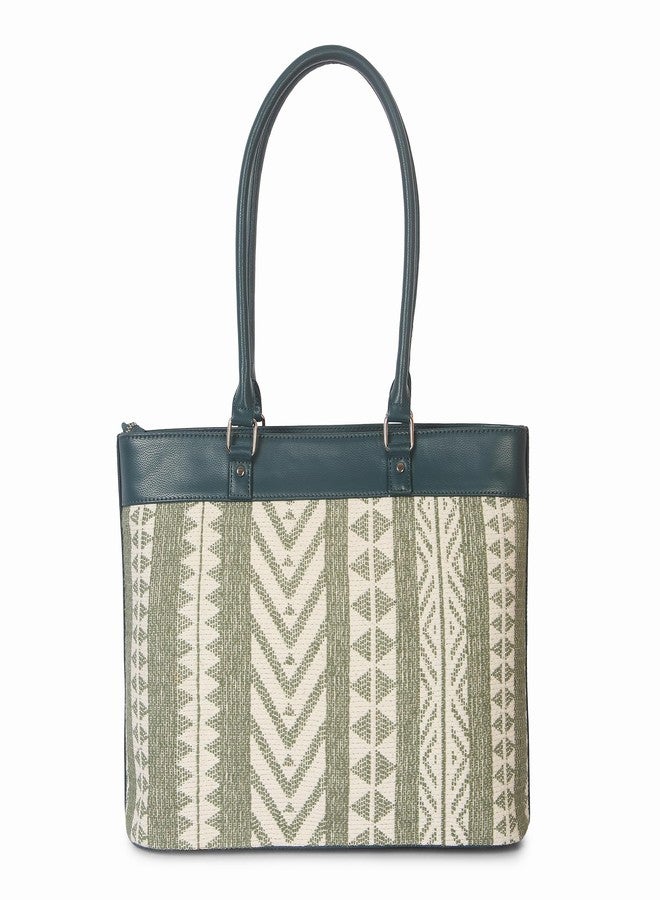 VARA Handbag For Women Tote Bags For Womens Handbags Shoulder Bag Zipper Bag Large Capacity (Size L-16Cm x W-5 Cm x H-11 Cm) Green - Image 1