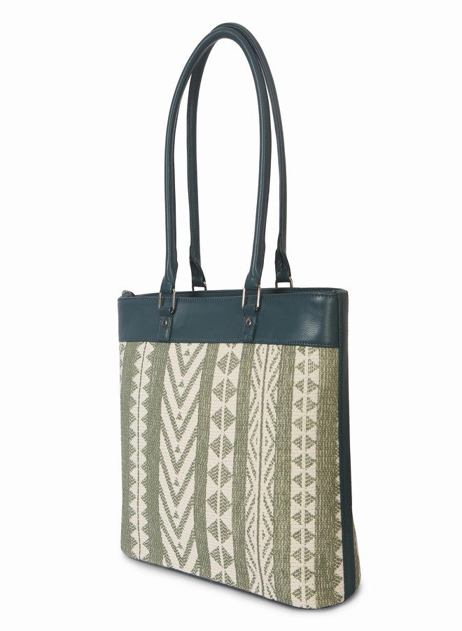 VARA Handbag For Women Tote Bags For Womens Handbags Shoulder Bag Zipper Bag Large Capacity (Size L-16Cm x W-5 Cm x H-11 Cm) Green - Image 3