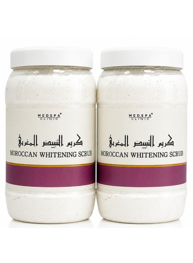 MedspaClinic Moroccan Whitening Scrub 2kg– Exfoliating Body Scrub for Dark Spots, Dull & Uneven Skin Tone – Deep Cleansing Body Polish for Smooth, Radiant Skin – Pack of 2 - Image 1