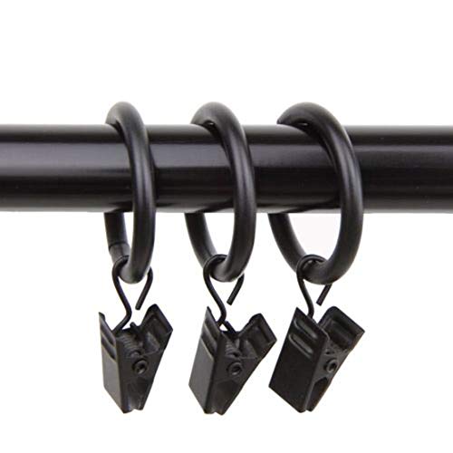 Lansian Lansian 20pcs Rustproof Drapery Matte Stainless Steel Metal Curtain Rings with Clips 2 inch Drapery Rings, Vintage  - Image 1