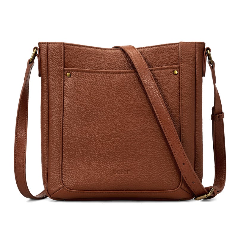 befen Real Leather Small Crossbody Bags for Women, Women's Cross Body Purses Shoulder Bag with RFID Blocking Card Slots for Daily & Travel Cognac Brown - Image 1