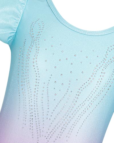 Gogokids Gymnastics Leotards for Girls, Toddler Ruffle Short Sleeve Dance Ballet Outfits Unitards Biketards with Shorts - Image 3