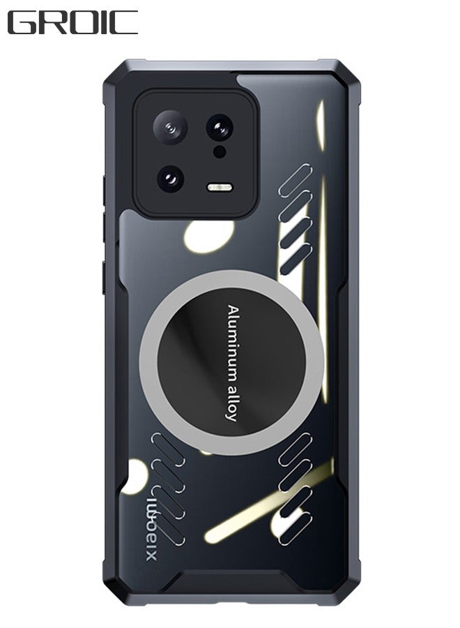 GROIC For Xiaomi 13 6.36 Inch Case, Transparent Protective Case with Magnetic Ring, Compatible with Gaming Radiator Accessories, Ultra-thin Car Magnetic Radiator Graphite Alkene Case - Image 1