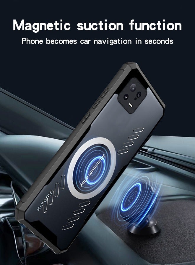 GROIC For Xiaomi 13 6.36 Inch Case, Transparent Protective Case with Magnetic Ring, Compatible with Gaming Radiator Accessories, Ultra-thin Car Magnetic Radiator Graphite Alkene Case - Image 2