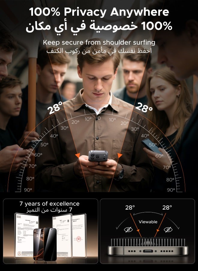 Ugreen 2-Pack iPhone 17 Pro Max Privacy Screen Protector With Auto Alignment Kit Anti-Spy, Privacy Protection, Anti-Fingerprint, Easy Installation, Shockproof Glass, No-Residue Adhesive, Smooth Touch - - Image 2