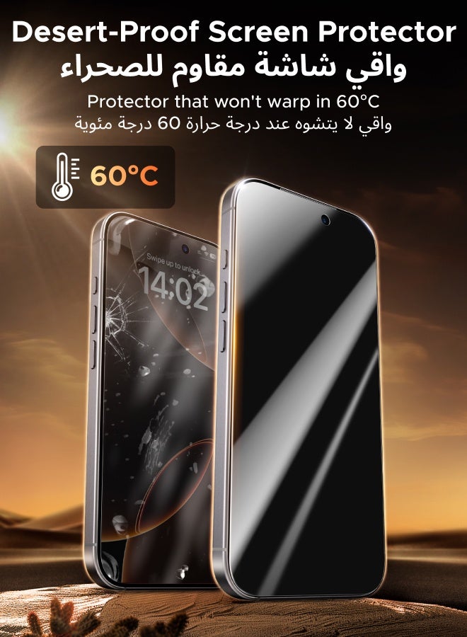 Ugreen 2-Pack iPhone 17 Pro Max Privacy Screen Protector With Auto Alignment Kit Anti-Spy, Privacy Protection, Anti-Fingerprint, Easy Installation, Shockproof Glass, No-Residue Adhesive, Smooth Touch - - Image 5