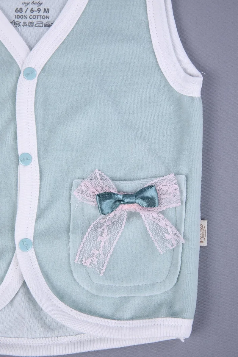 بيبي هولا Baby Girl, Boy, Velvet Printed Pocket Vest 3298