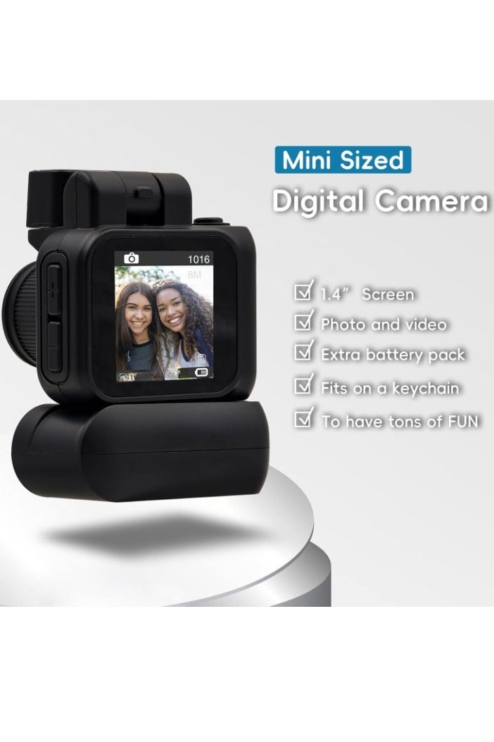 Mini Digital Camera, 1.4 Inch LCD Screen Video Recorder Camera, Compact Portable Action Camera, Lightweight High Definition Tiny Photography Camera For Kids Adults, (1pc, Black) - Image 2