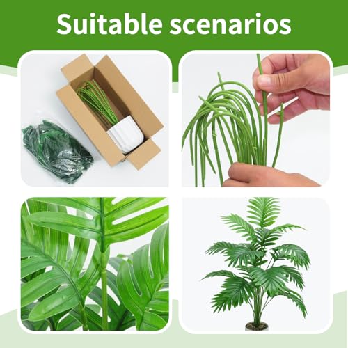 Freyalife 28“ Fake Plant Large Artificial Plam Tree for Indoor Room Decor,Faux Potted Plant for Home Offce Balcony Livingroom Bathroom Bedroom Outdoor Courtyard Decor - Image 3