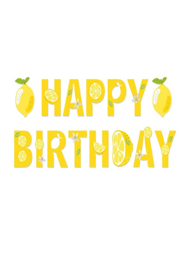 BHNACIER Lemon Banner Lemon Happy Birthday Banner Lemonade Birthday Party Banner Lemon Party Decoration Lemonade Happy Birthday Sign for Summer Fruit Birthday Party Lemon Theme Bridal Shower Supplies - Image 2