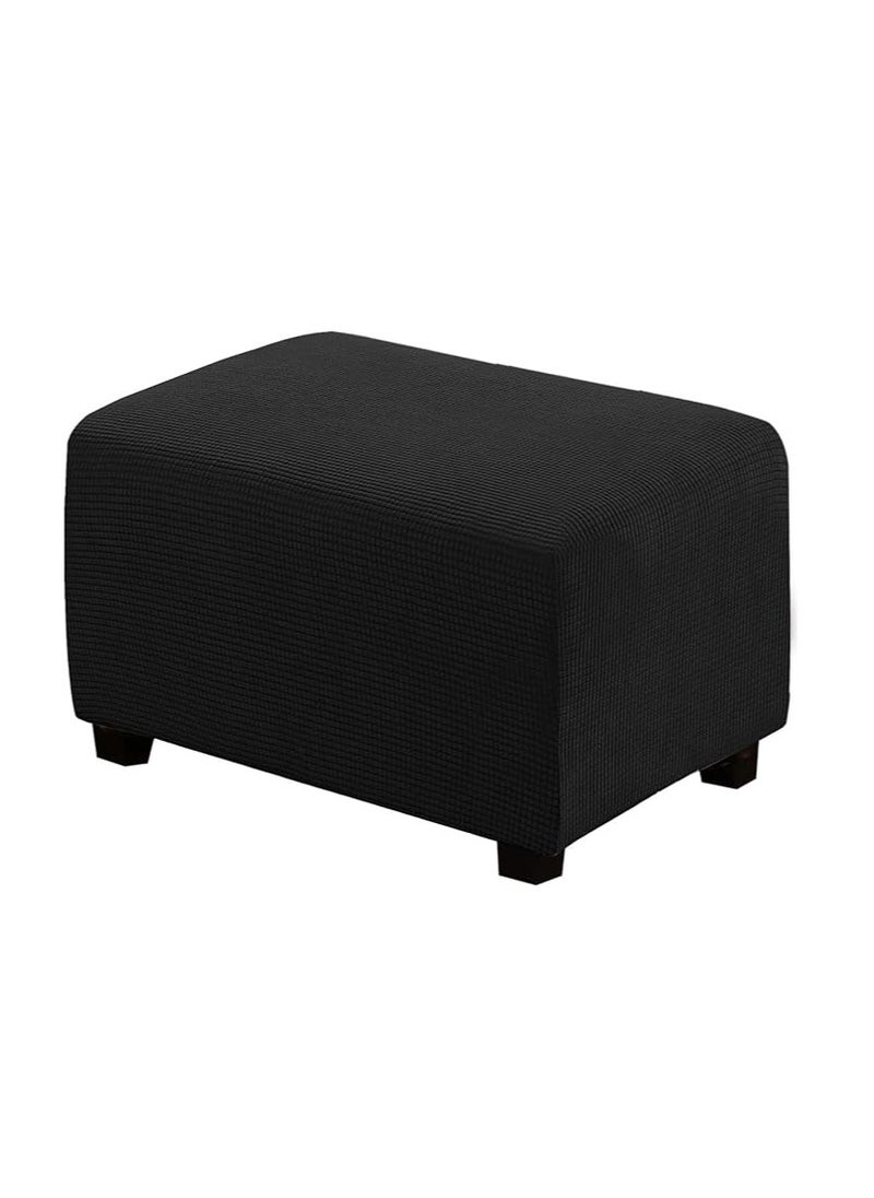 General Elastic cover for armchair (elastane), rectangular, elastic footrest cover, padded all-inclusive stool cover, simple home sofa stepstool cover  - Image 1