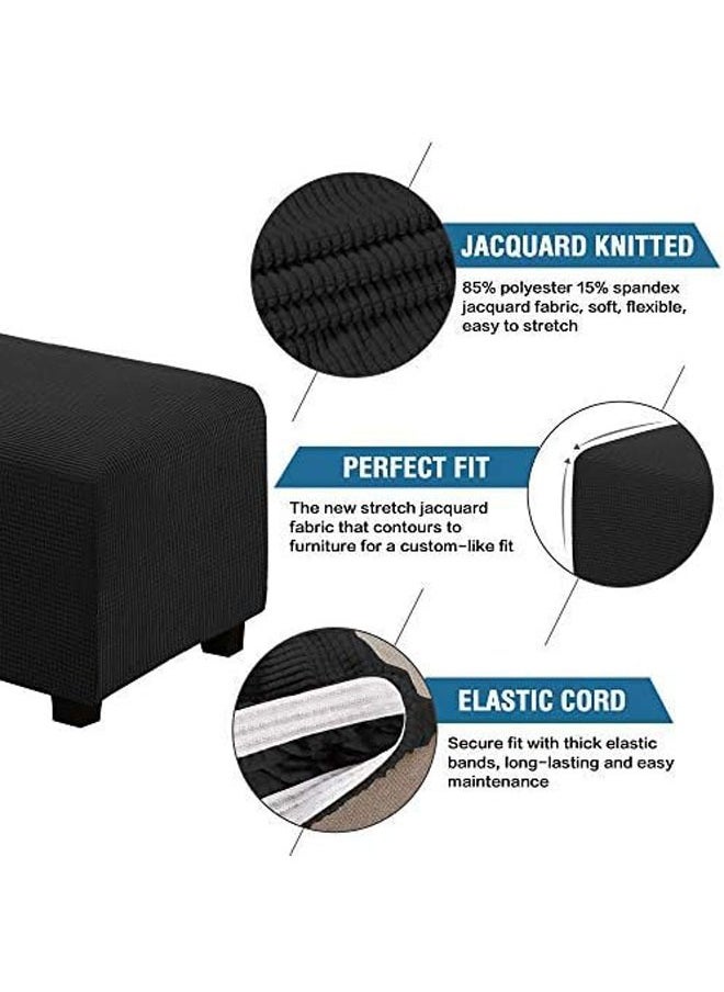 General Elastic cover for armchair (elastane), rectangular, elastic footrest cover, padded all-inclusive stool cover, simple home sofa stepstool cover  - Image 3