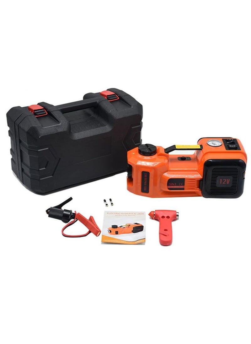 Generic Electric Hydraulic Car Jack 12V DC 5T (11023lb) Electric Hydraulic Car Jack Kit | 3-in-1 Floor Jack with Tire Inflator, LED Flashlight & Safe Hammer | Compact Auto Emergency Repair Tool Set  - Image 2