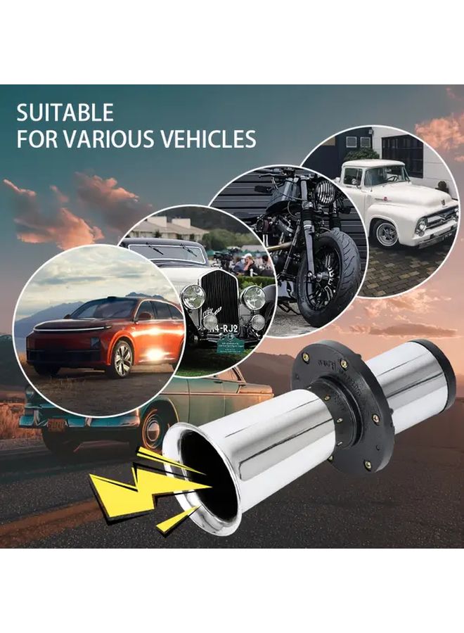 Silvery 12V Vintage Air Horn Retro Bell Loud Speaker For Car Truck Boat - Image 4