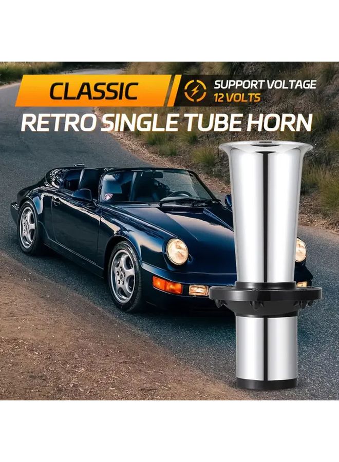 Silvery 12V Vintage Air Horn Retro Bell Loud Speaker For Car Truck Boat - Image 3