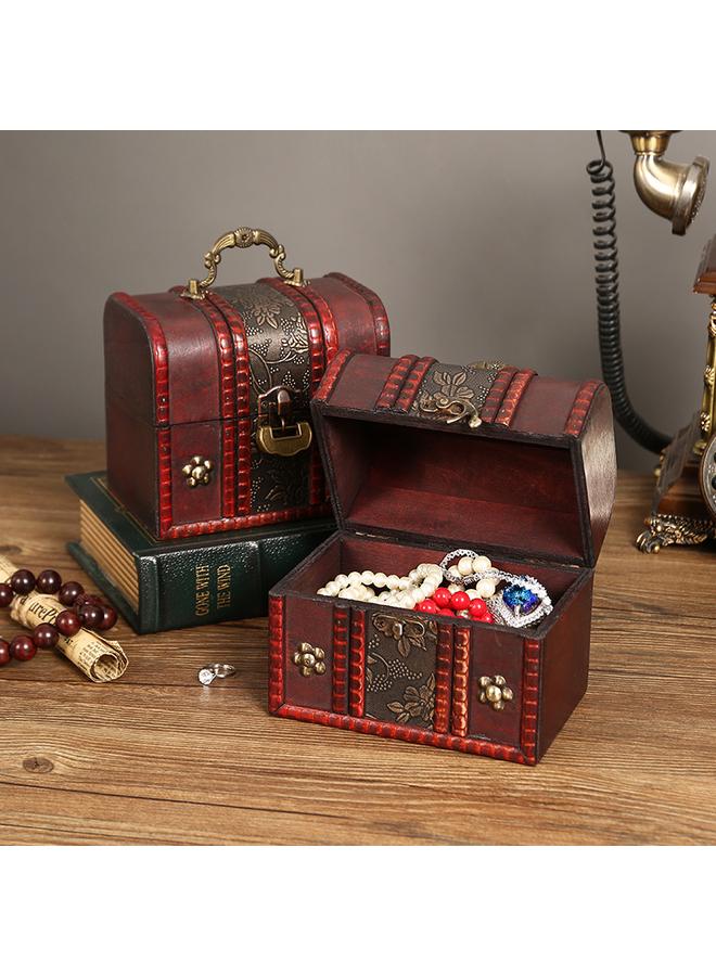 Bluejw New Classical Wooden Storage Box With Lock Creative Gift Packaging Wooden Box With Handle Jewelry Desktop Storage - Image 5