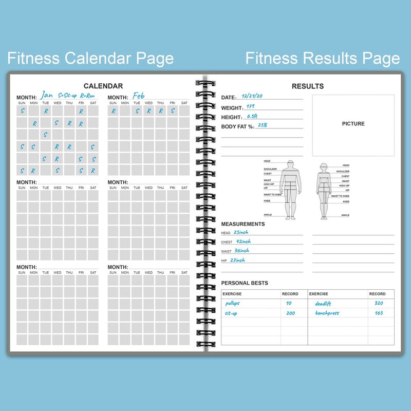 Nokingo Fitness Planner for Women & Men - A5 Workout Log Book/Exercise Log to Track Weight Loss, Gym, Bodybuilding Progress - Daily Health & Wellness Journal, 5.8X8.25 In Workout Book - Image 4