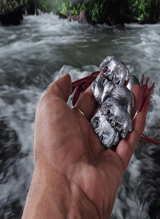 DHINCHAK® Haathi/Elephant Ranga Remedy/Lead Figurines for Rahu Dosh Shanti - for Floating in Water- Jal Mein Pravahit Karne Ke Liye (5, Elephant 250 gram Approx) - Image 3