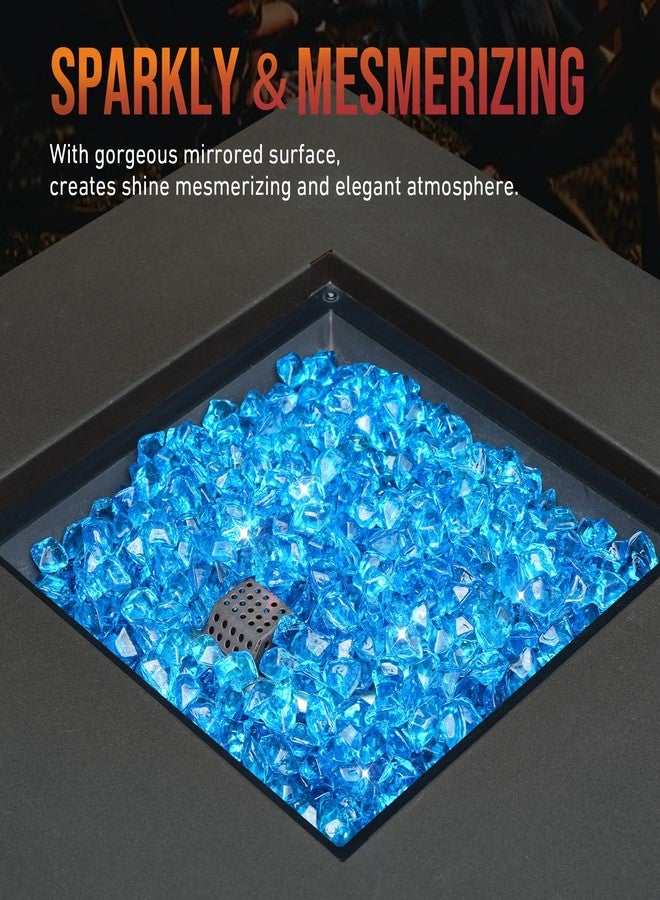 Skyflame زجاج ناري متعدد الأضلاع من Skyflame، وزن 10 أرطال، مناسب لمناظر طبيعية لحفرة النار أو الموقد، مقاس 1/2 بوصة، لون أزرق مائي - Image 5