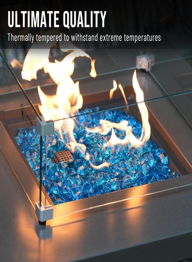 Skyflame زجاج ناري متعدد الأضلاع من Skyflame، وزن 10 أرطال، مناسب لمناظر طبيعية لحفرة النار أو الموقد، مقاس 1/2 بوصة، لون أزرق مائي - Image 4