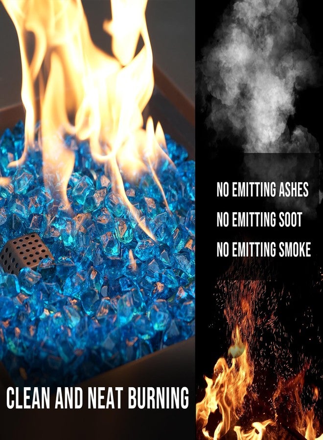 Skyflame زجاج ناري متعدد الأضلاع من Skyflame، وزن 10 أرطال، مناسب لمناظر طبيعية لحفرة النار أو الموقد، مقاس 1/2 بوصة، لون أزرق مائي - Image 3